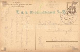 Amorous glances. Russian art postcard. T.S.N. R.M. No. 12. + K.u.K. Divisionsbäckerei No. 56. s: Sol...