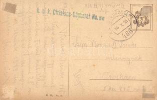 Pursuit. Russian art postcard. T.S.N. R.M. No. 19. + K.u.K. Divisions-Bäckerei No. 56. s: Solomko (R...