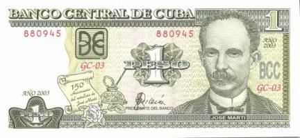 Kuba 1995-2003. 1P (4x) klf évszámokkal T:I