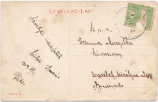 Paks, Szentháromság tér és szobor, Neumann Ignátz üzlete. W.L. 735a. (EK)