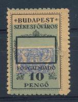 1945 Budapest forgalmi adó 10 P erősen eltolódott alapnyomat és címer