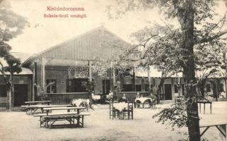Kiskundorozsma, Sziksós fürdő vendéglő, étterem, kert. Grünwald Hermann kiadása (kopott sarkak / worn corners)