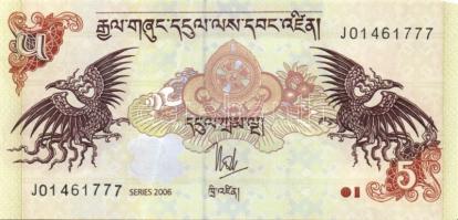 Bhután 2006. 1N, 5N, 10N T:I