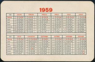 1959 Bboldog Új Évet kíván a cukorgyár. Reklámos kártyanaptár