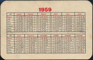 1959 MÉH. Reklámos kártyanaptár