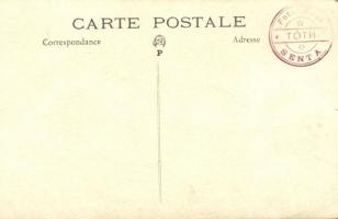 Zenta, Senta; Ferenc Guelmino üzlete a Felkelő Naphoz, festékbolt, különleges áruk, kirakat / specia...