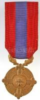 Románia 1931. Az elismerés keresztje a papság számára aranyozott Br kitüntetés mellszalagon (38mm) T:2 Romania 1931. Cross of Recognition of Achievement for the Clergy gold plated Br decoration on ribbon (38mm) C:XF