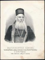 1866 Maschierevics Sámuel, karloviczi érsek, szerb pátriárka kőnyomatos képe. Blumberg Lajos munkája / Lithographic image 21x27 cm