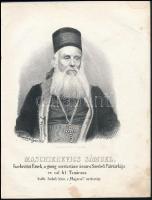 1866 Maschierevics Sámuel, karloviczi érsek, szerb pátriárka  kőnyomatos képe. Blumberg Lajos munkája / Lithographic image 21x27 cm