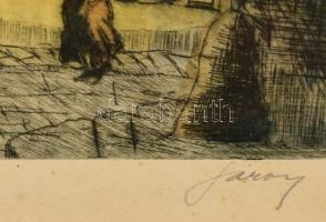 Olvashatatlan jelzéssel: Tabán, színezett rézkarc, papír, üvegezett fa keretben, 24×18 cm