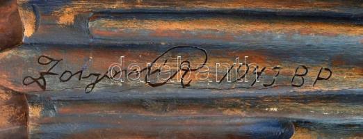 Mária a kis Jézussal, templomi szobor, festett fa, posztamenssel, kis sérülésekkel, m: 60 cm