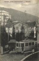 Abbazia, Opatija; Plöbst's Hotel Schweizerhof / hotel and restaurant with tram. Josip Skrablin fotograf  (EK)