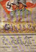 DEUTSCHES REICH 1935. Oklevél nemzetiszocialista propaganda képpel / Urkunde mit NS-Propaganda Bildnis (kis sérülés / etwas beschädigt)