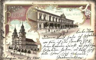 1900 Debrecen, Római katolikus templom, Svetits intézet. Fröhlich Vencel Art Nouveau, floral, litho (kopott sarkak / worn corners)