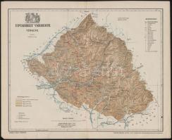 cca 1890 Erdély, Udvarhely vármegye térképe. Posner Károly. 29x23 cm