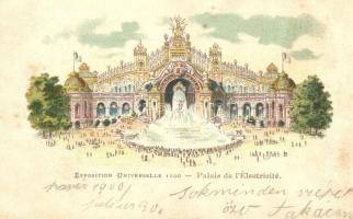 1900 Paris, Exposition Universelle, Palais de lElectricite / Expo, The Electric Palace, litho