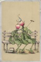 Retek-szerelem / Radish-love. Art postcard No. 274. von B. Dondorf litho (kis szkadás / small tear)