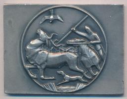 Olcsai Kiss Zoltán (1895-1981) 1971. "Vadászati Világkiállítás Budapest" ezüstözött Br pla...