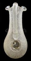 cca 1900 Muránói jégkockatartó kraklé kancsó, fújt, csavart fülű, jelzés nélkül, hibátlan, m: 29 cm ...