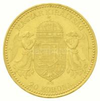 1892KB 20K Au "Ferenc József" Körmöcbánya (6,76g/0.900) T:2  Hungary 1892KB 20 Korona Au &...