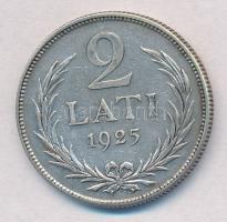 Lettország 1925. 2L Ag T:2  Latvia 1925. 2 Lati Ag C:XF  Krause KM#8