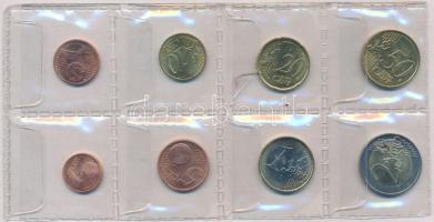Lettország 2014. 1c-2E (8xklf) forgalmi sor T:1,1- Latvia 2014. 1 Cent - 2 Euro (8xdiff) coin set C:UNC,AU