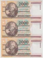 2000. 2000Ft "Millenium" (3x) sorszámkövetők T:I,I-