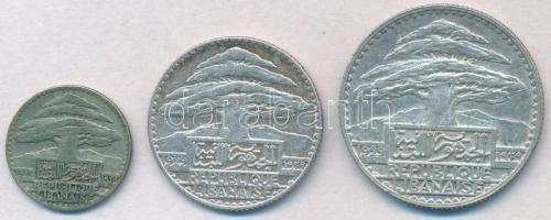 Libanon 1929. 10p Ag + 25p Ag + 50p Ag T:2,2-
Lebanon 1929. 10 Piastres Ag + 25 Piastres Ag + 50 Pi...
