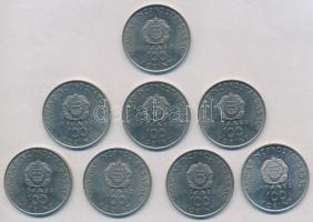 1980. 100Ft Ni "Szovjet-magyar közös űrrepülés" (8x) T:1-,2