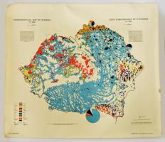 1942 Ethnographical Map of Rumania of 1930 / Carte ethnographique de la Roumaine de 1930, Románia néprajzi térképe az 1930-as állapotok szerint, 1:1000000, terv. Jakabffy Imre, Bp., Politikatudományi Intézet, 85×98 cm