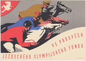 1937 Ve Prospech Jezdeckého Olympijského Fondu. Jezdecky Sport Zoceluje Charakter a Svalstvo / In the Prospects of the Equestrian Olympic Fund in Pardubice, So. Stpl s: Boh. Lonek