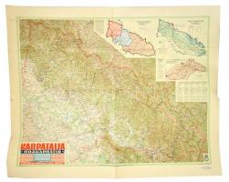 [1940] Kárpátalja térképe, 1:200000, M. Kir. Honvéd Térképészeti Intézet, jelmagyarázattal, 96×74 cm