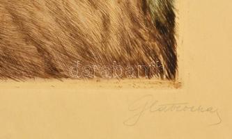 Glatz Oszkár(1872-1958)-Prihoda István (1891-1956): Betűvetés, színezett rézkarc, papír, jelzett, 34...