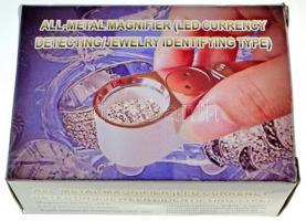 40x-es ékszerész nagyító fém testtel, ledes és Uv világítással, új állapotban