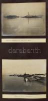 1914 A Lehel hajókompot vontató hajó, Szendrő kikötője, DDSG hajók Keveváránál vonatokkal, olajtanke...