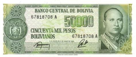 Bolívia 1981. 500P T:I + 1984. 10.000P, 50.000P T:I