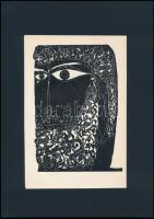 Kass János (1927-2010): Mózes ( 2db). Fametszet, papír, jelzés nélkül, 17×12 cm (2×)