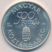 1993. 500Ft Ag "Régi dunai hajók - Árpád" tanúsítvánnyal, dísztokban T:BU patina
Adamo EM...