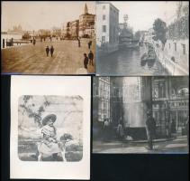 cca 1900 Bartók Ilonka és Bartók családi képek 7 db 19x9 cm. Feliratozottak, Roma, Bari...