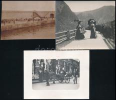 cca 1900 Bartók Ilonka és Bartók családi képek 7 db 19x9 cm. Feliratozottak, Roma, Bari