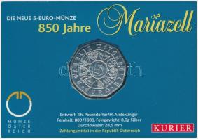 Ausztria 2007. 5E Ag "850 éves Mariazell" eredeti díszkiadásban T:BU 
Austria 2007. 5 Eur...
