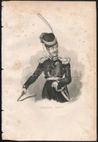 cca 1850 Doni kozákok. Két rézkarc / Kosacks of Don Russians. 2 etchings 16x23 cm