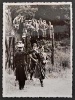 1939 A Westerplattei csata, Lengyelország német megszállásának, a II. világháború első csatájának egyedi képes front naplója. Egy német katona saját készítésű fényképei. Összesen 31 db, feliratozva, berakóban, hozzá néhány Danzig szükségpénz és alkalmi bélyegzésű FDC: A képeken többek között HItler, Gőring is szerepel. /  1939 The Battle of Westerplatte, Danzig. Photo diary with 31 original photos of the first battle of World War II. in Poland. With decriptions. On the original photos there are images of Hitler, Göring. In addition some Danzig emergencí banknotes and FDC-s.