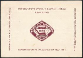 1959 A kanadai Belleville McFarlands Hockey Club játékosainak aláírásai a prágai jégkorong-világbajnokság emlékívén