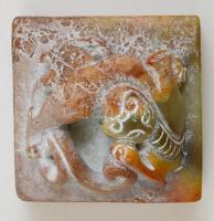 Kínai pecsétnyomó, faragott kő, macska, kígyó, rák, bogár figurákkal / Chinese carved stone seal mak...