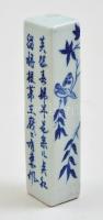 Kínai pecsétnyomó, Festett, mázas porcelán / Chinese glazed porcelain seal maker 12 cm