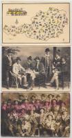 5 db régi képeslap; Hochalm, Aknaszlatina és folklór motívumok / 5 pre-1945 postcards; Hochalm, Solotvyno, folklore motive cards
