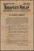 1919 Budapesti Hírlap különszáma József főherceg kinevezi Friedrich Istvánt miniszterelnöknek. Szakadásokkal.