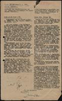 1918 Katonai dokumentum, hadifoglyok kicserélése Romániával a koppenhágai egyezmény értelmében