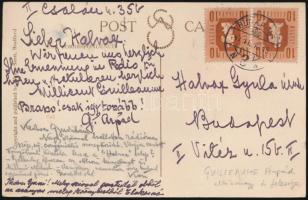1942 Guilleaume Árpád altábornagy és felesége által írt és aláírt képeslap